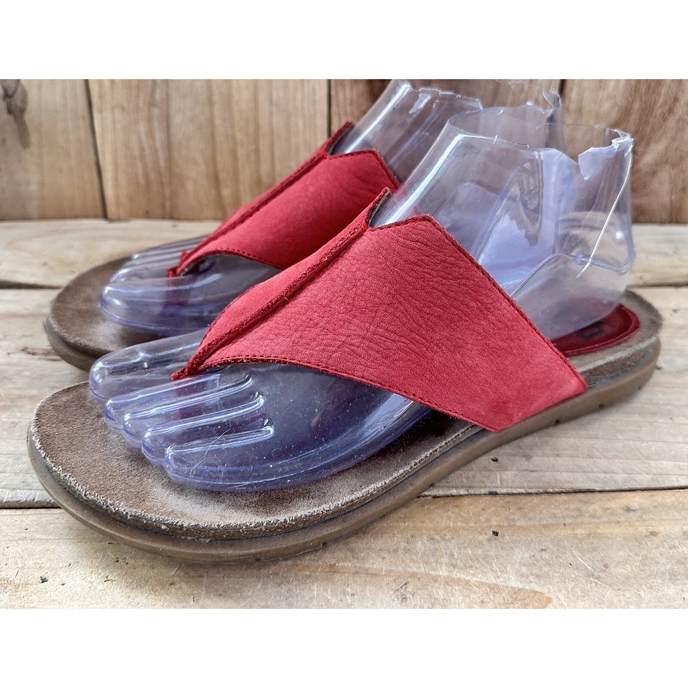 Sofft Red Leather Sandals Slides Flip-Flops Women’s Sz 7.5